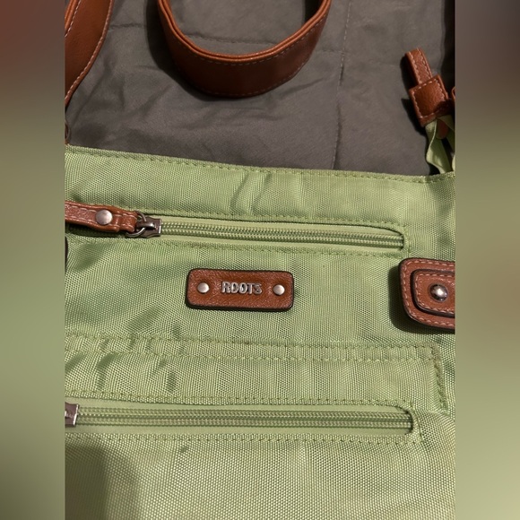 Roots Green and Brown Crossbody Bag with Leather Accents - Picture 3 of 4